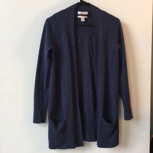 Merino wool long cardigan with pockets